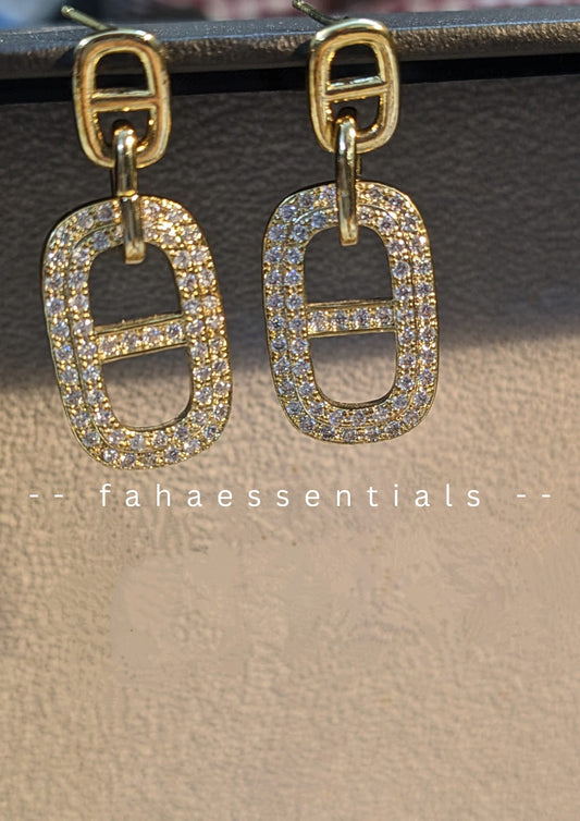 Studded Interlock Earrings