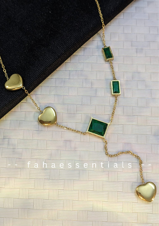 Luxe Emerald Heart Necklace