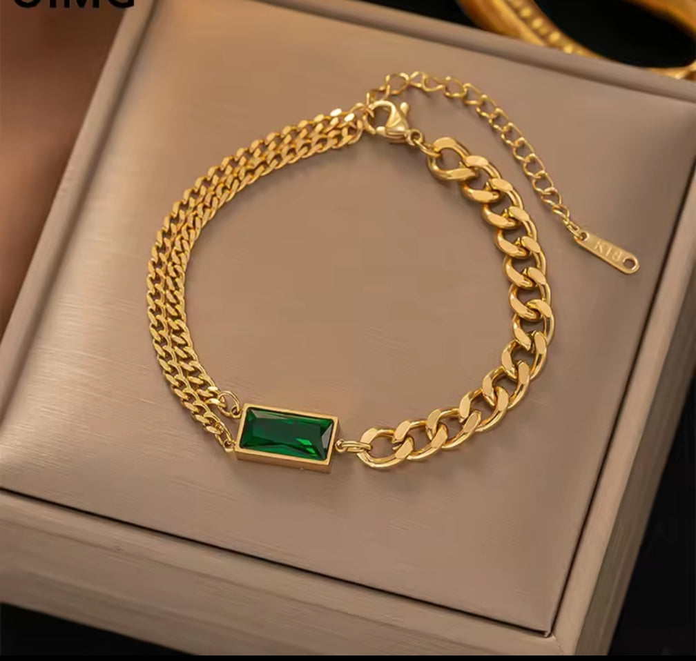Classic Emerald Chain Bracelet