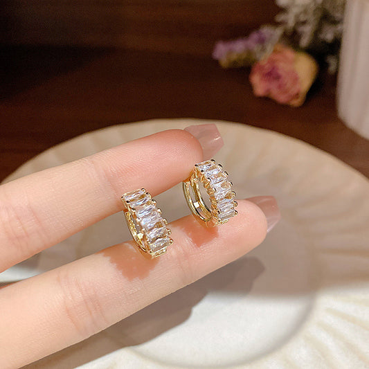 Crystal Round Hoop Earrings