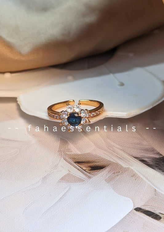 Floral - Inspired Sapphire Ring (Golden)