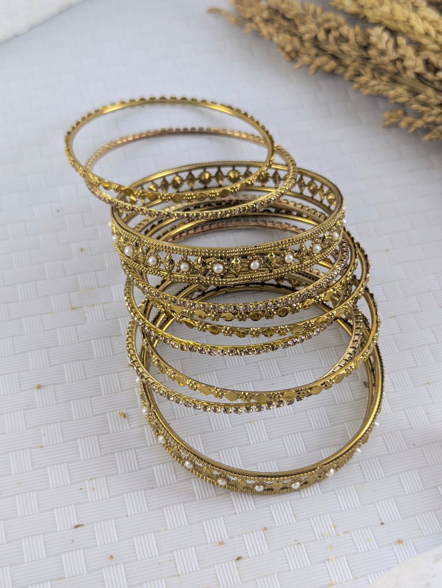 Azure Golden Glow Bangles