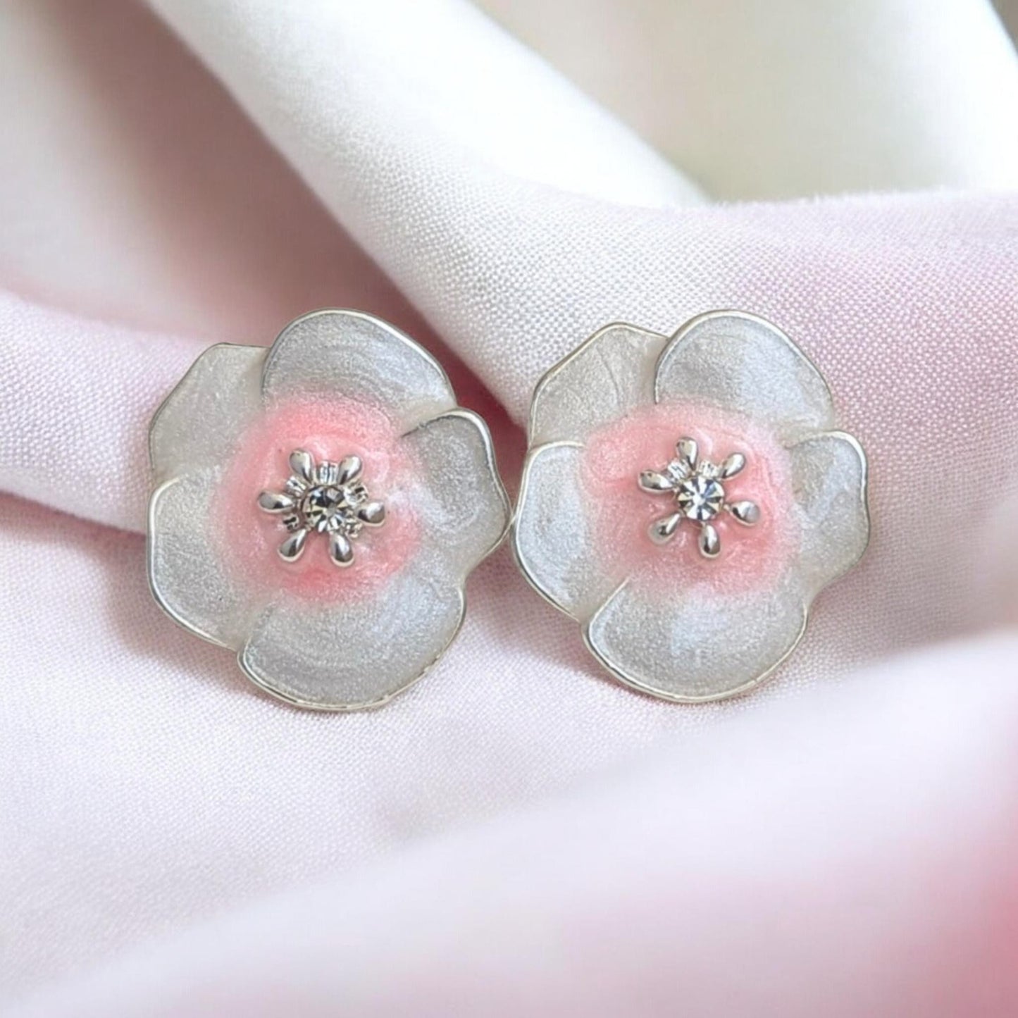 Blossom Enamel Stud Earrings - 06