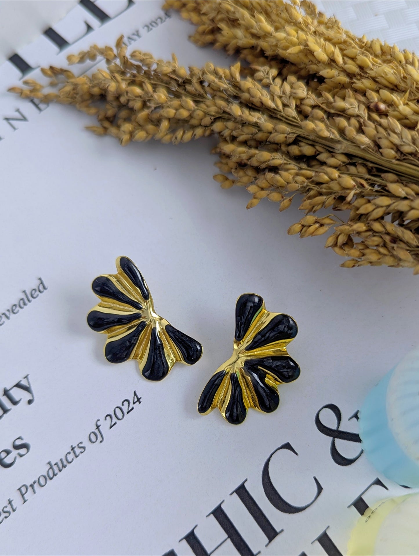 Black Flora Luxe Earings