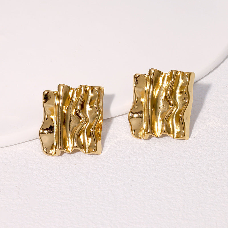 Aurora Ripple Gold Studs