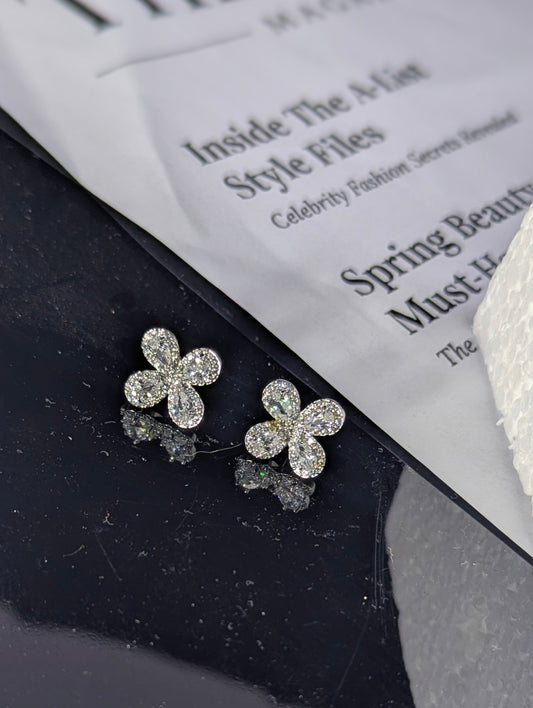 Silver Bloom Luxe Stud Earrings