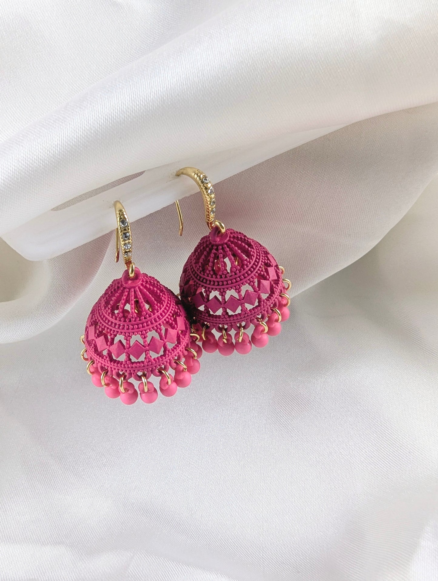 Mahrani Jhumki - Hot pink