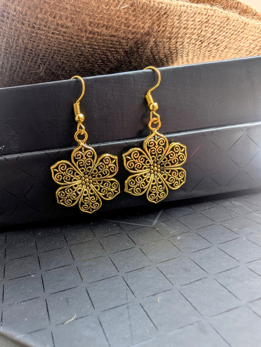 Bohemian Golden flower Earings
