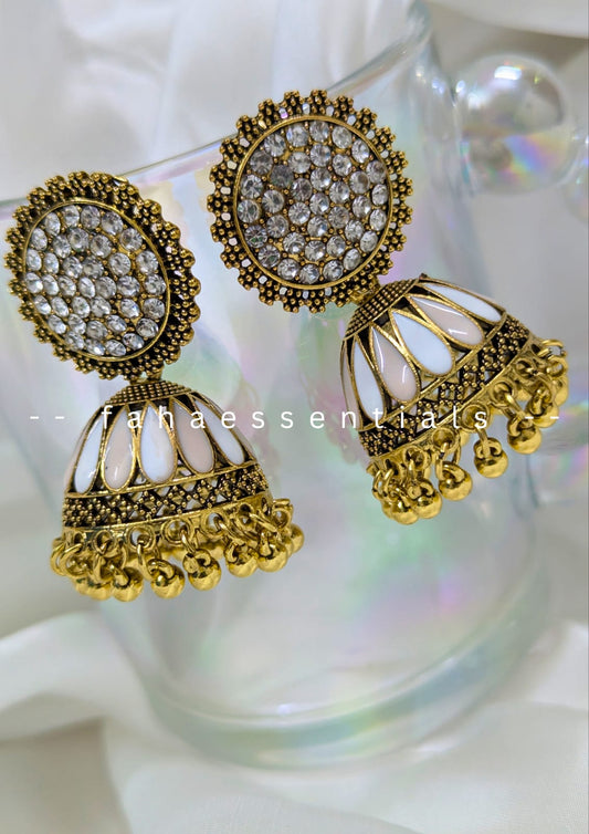 Heritage Jhumki - White