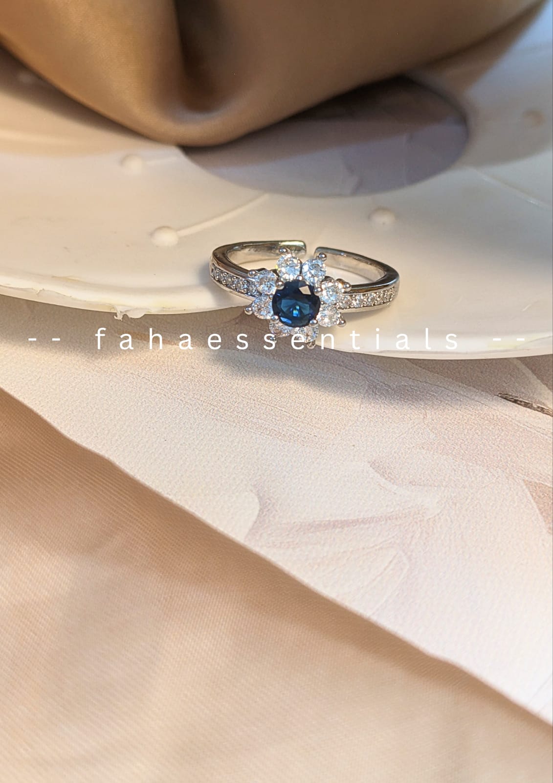 Floral - Inspired Sapphire Ring (Silver)