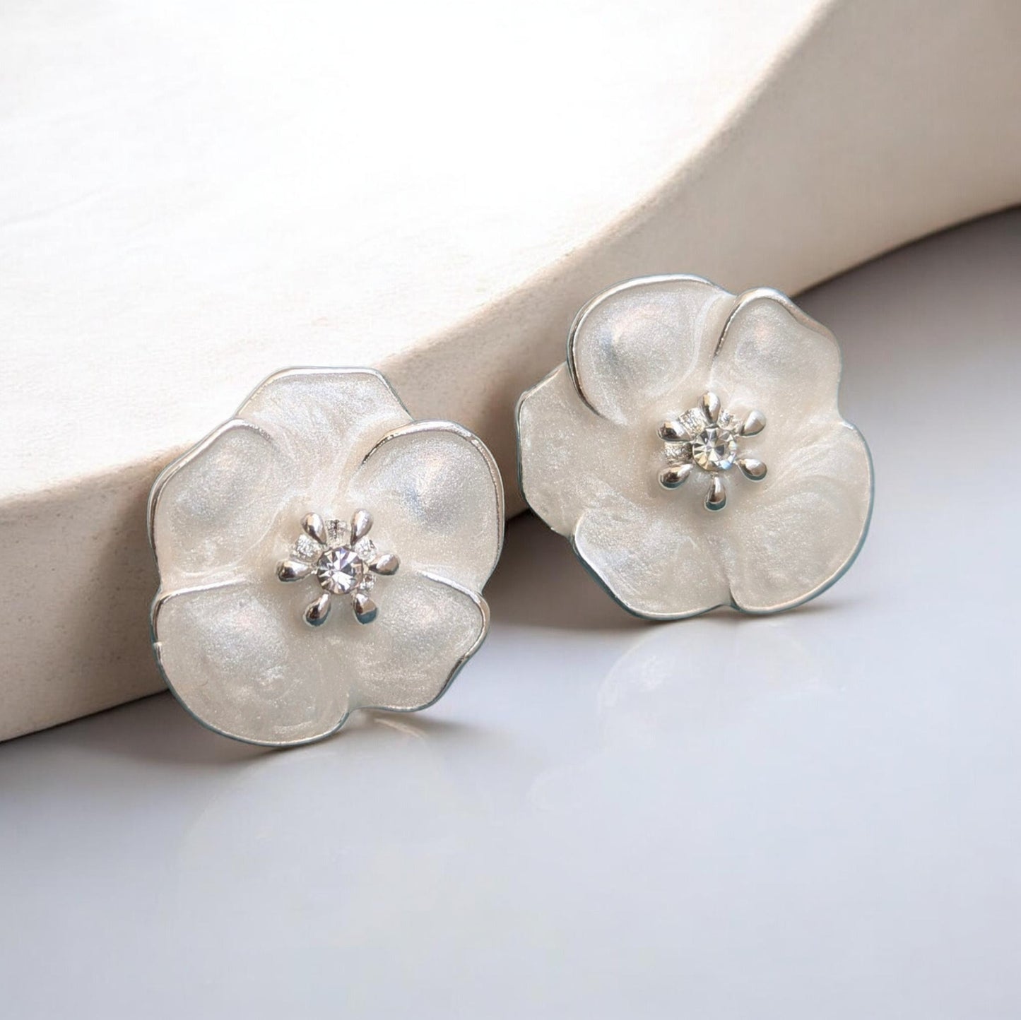 Blossom Enamel Stud Earrings - 04