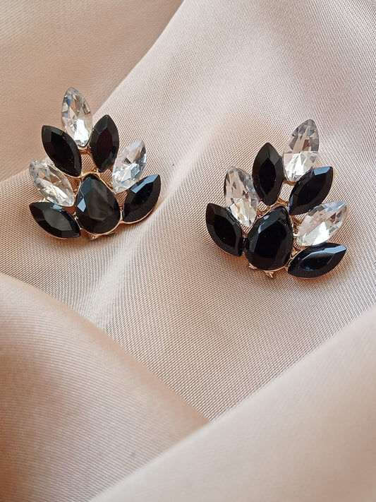 Crystal leaf earings