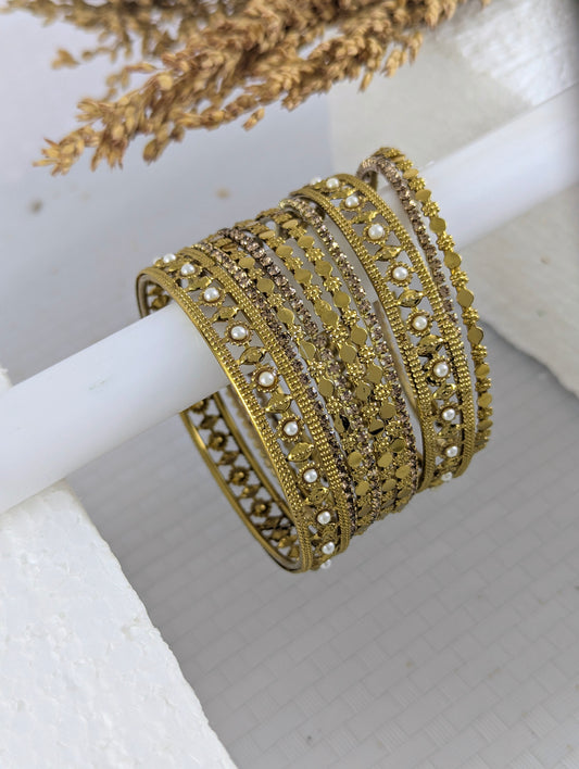 Azure Golden Glow Bangles