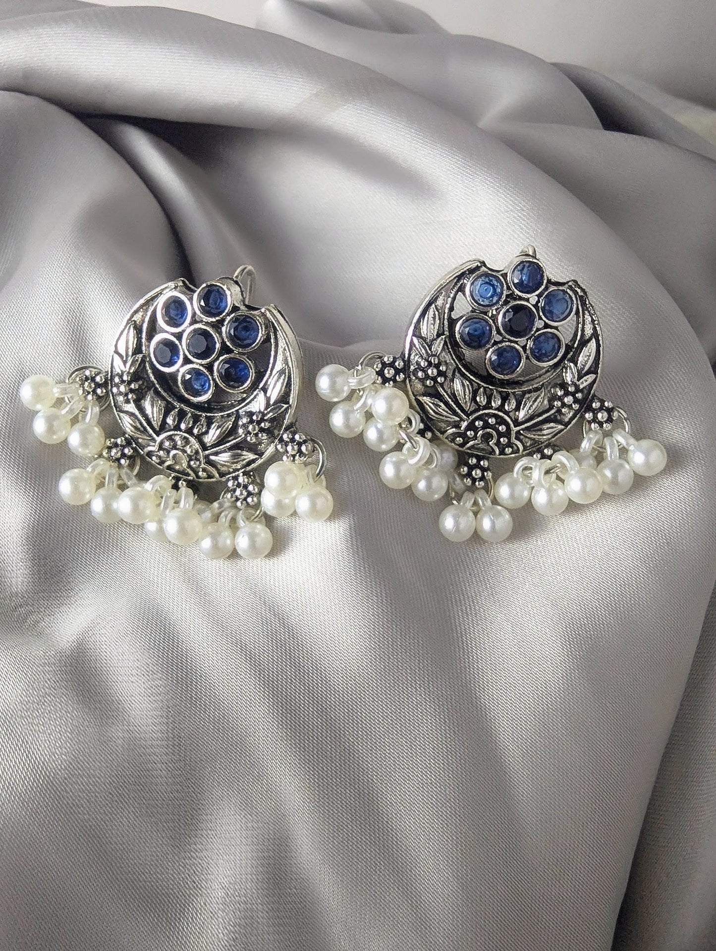 Afghani ChandBali Earings - Blue