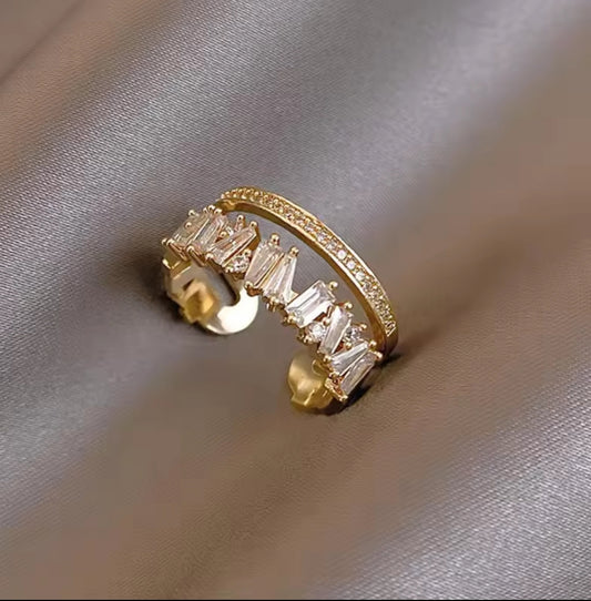 Luxe Baguette Cuff Ring