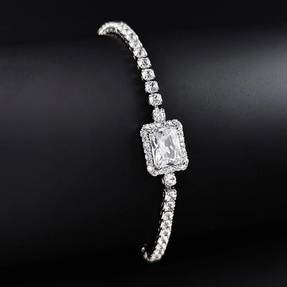SILVER ZIRCOON INLAID TENNIS BRACELET