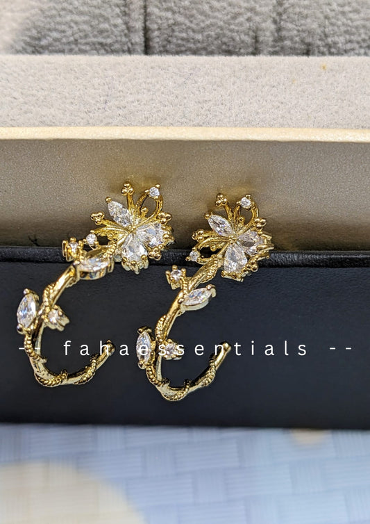 Flower Hoop Earrings