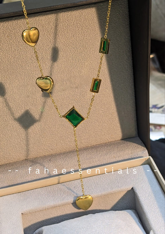 Luxe Emerald Heart Necklace