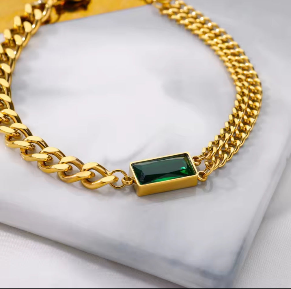 Classic Emerald Chain Bracelet