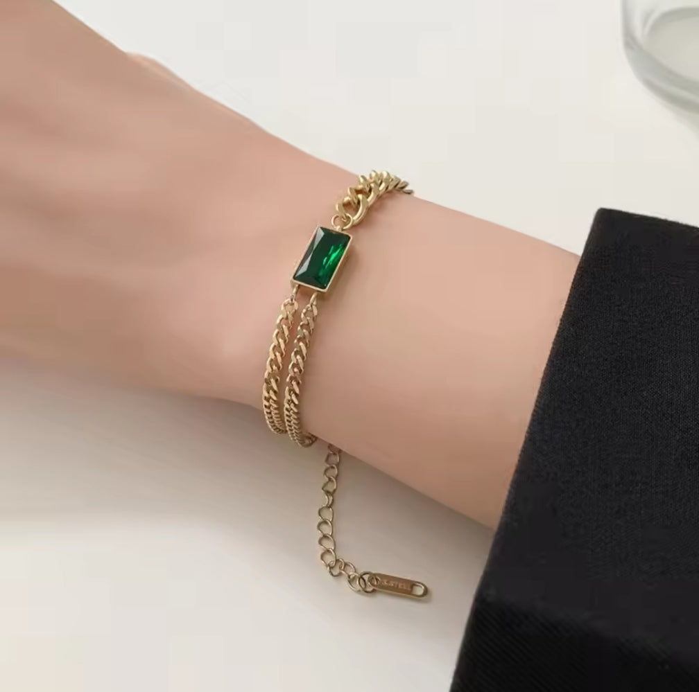 Classic Emerald Chain Bracelet