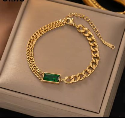 Classic Emerald Chain Bracelet