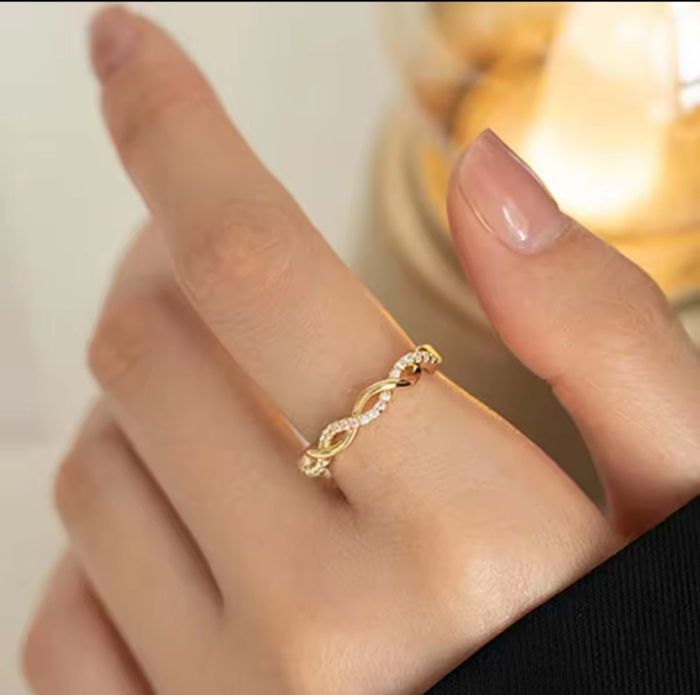 Twisted Eternity Adjustable Ring
