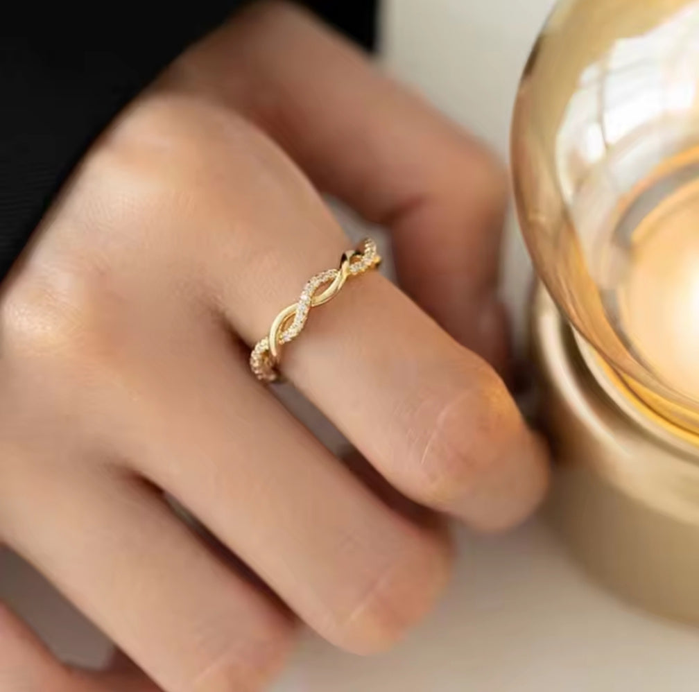 Twisted Eternity Adjustable Ring