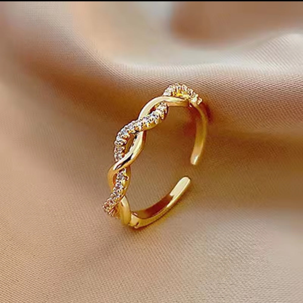 Twisted Eternity Adjustable Ring