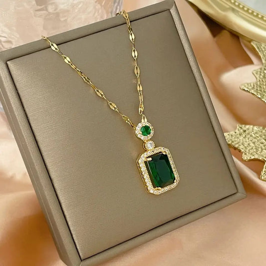 Emerald Green Zircon Pendant