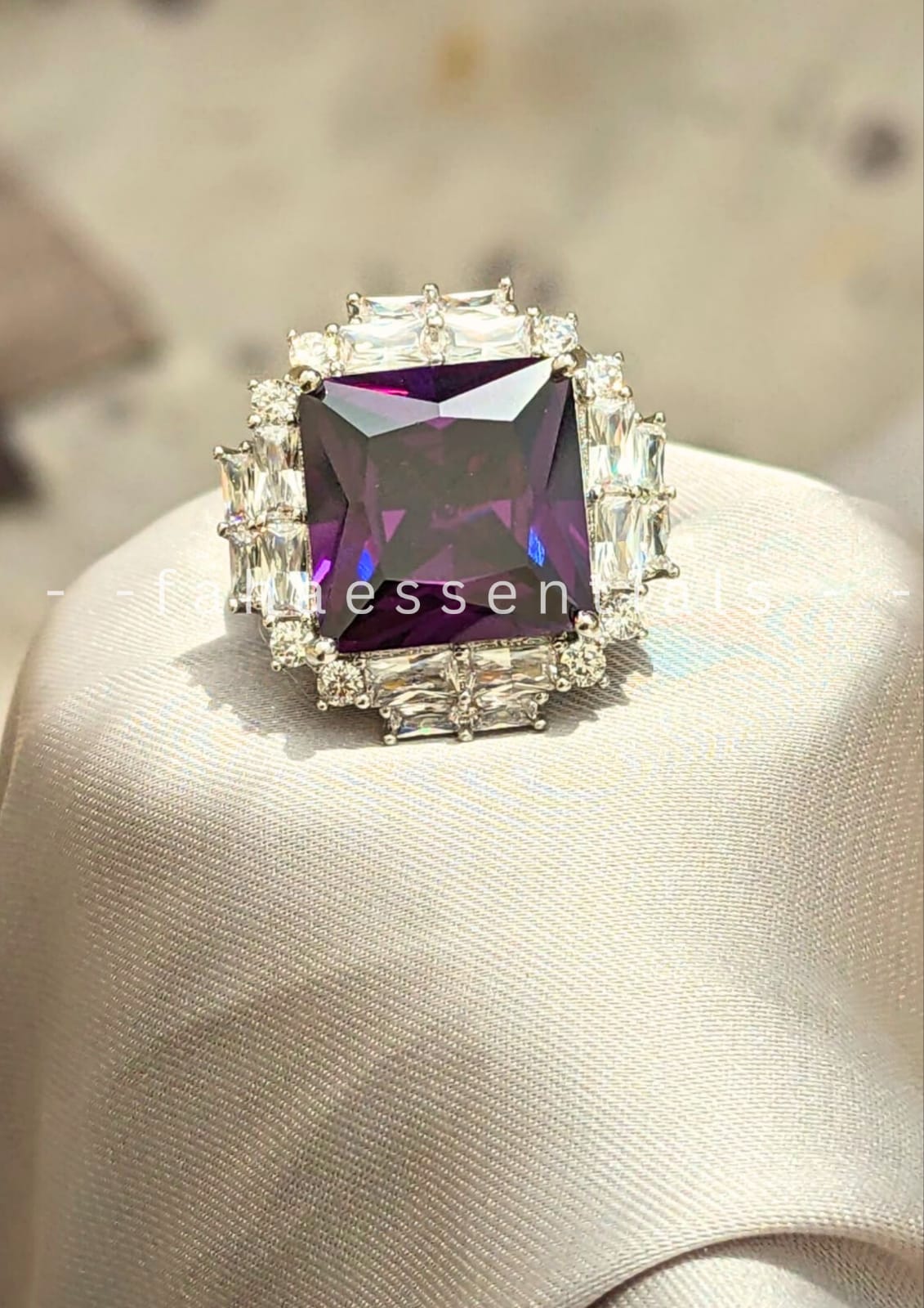 Purple Amethyst Stone Ring
