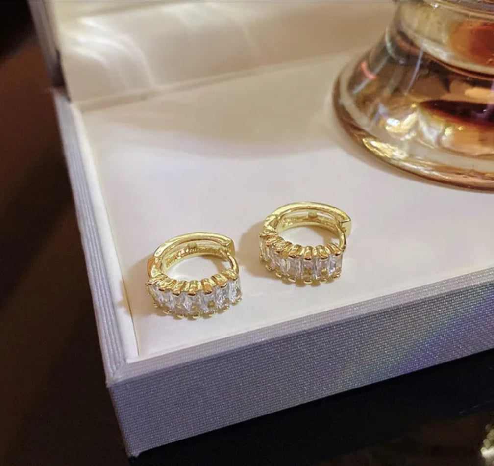 Crystal Round Hoop Earrings