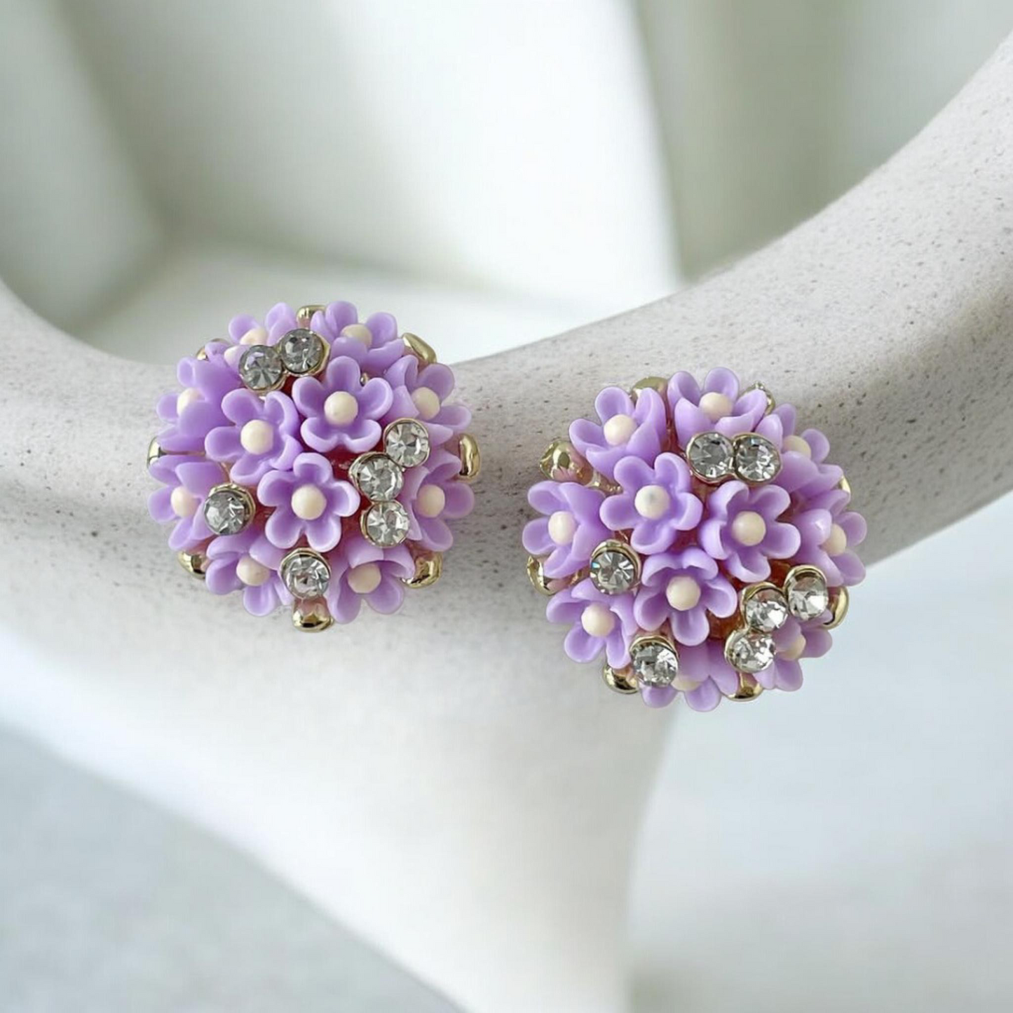 Floral Bouquet Earings - Lilac