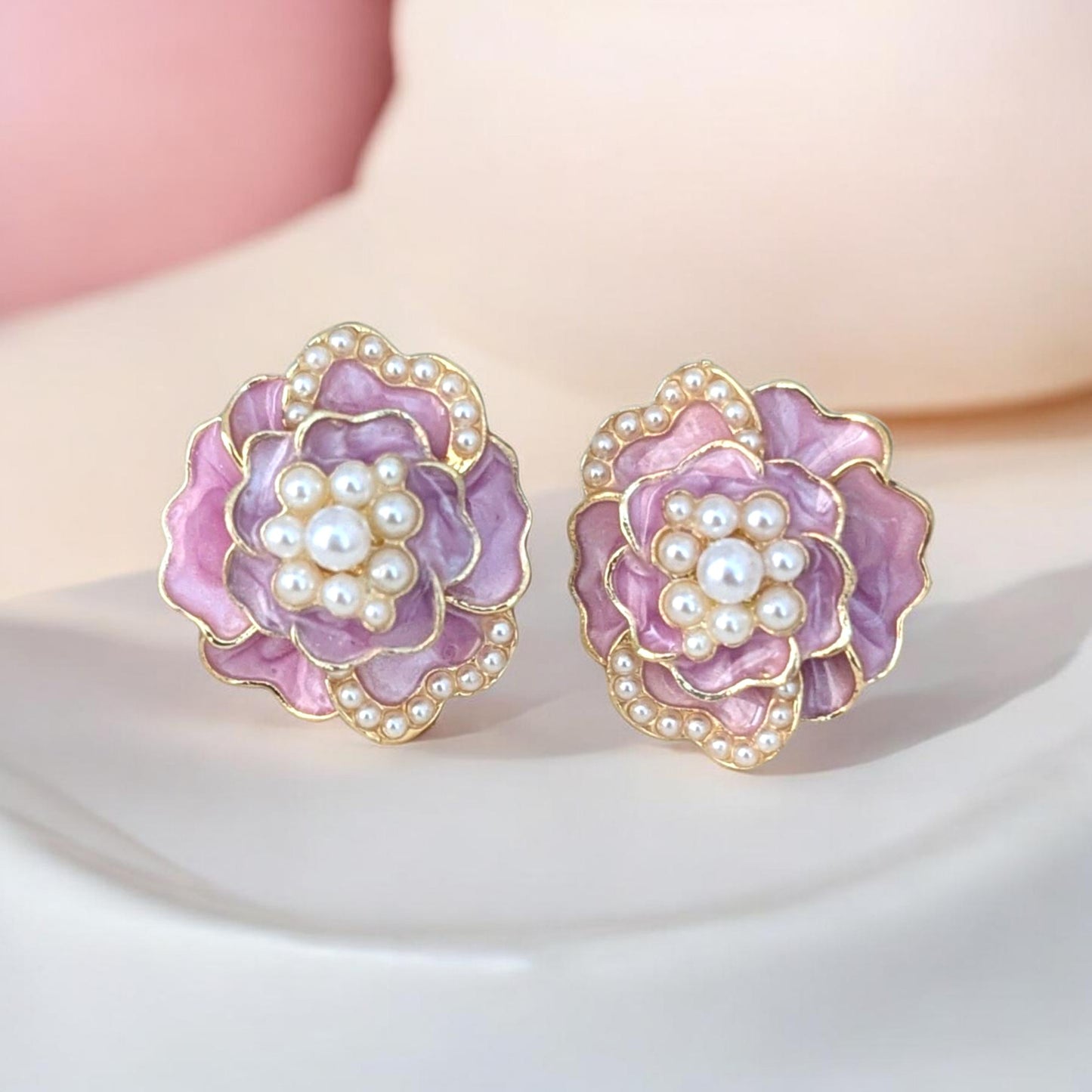 Rose Earings - Lilac
