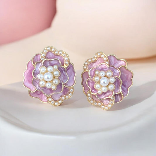 Rose Earings - Lilac