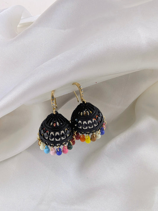 Mahrani Jhumki - Black Multi