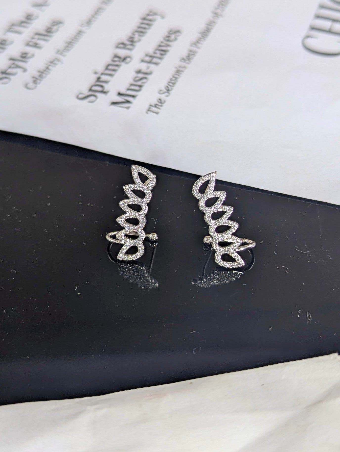 Luna Edge Silver Ear Cuffs