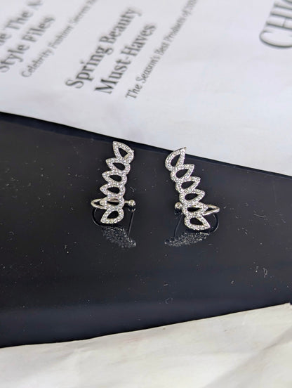Luna Edge Silver Ear Cuffs