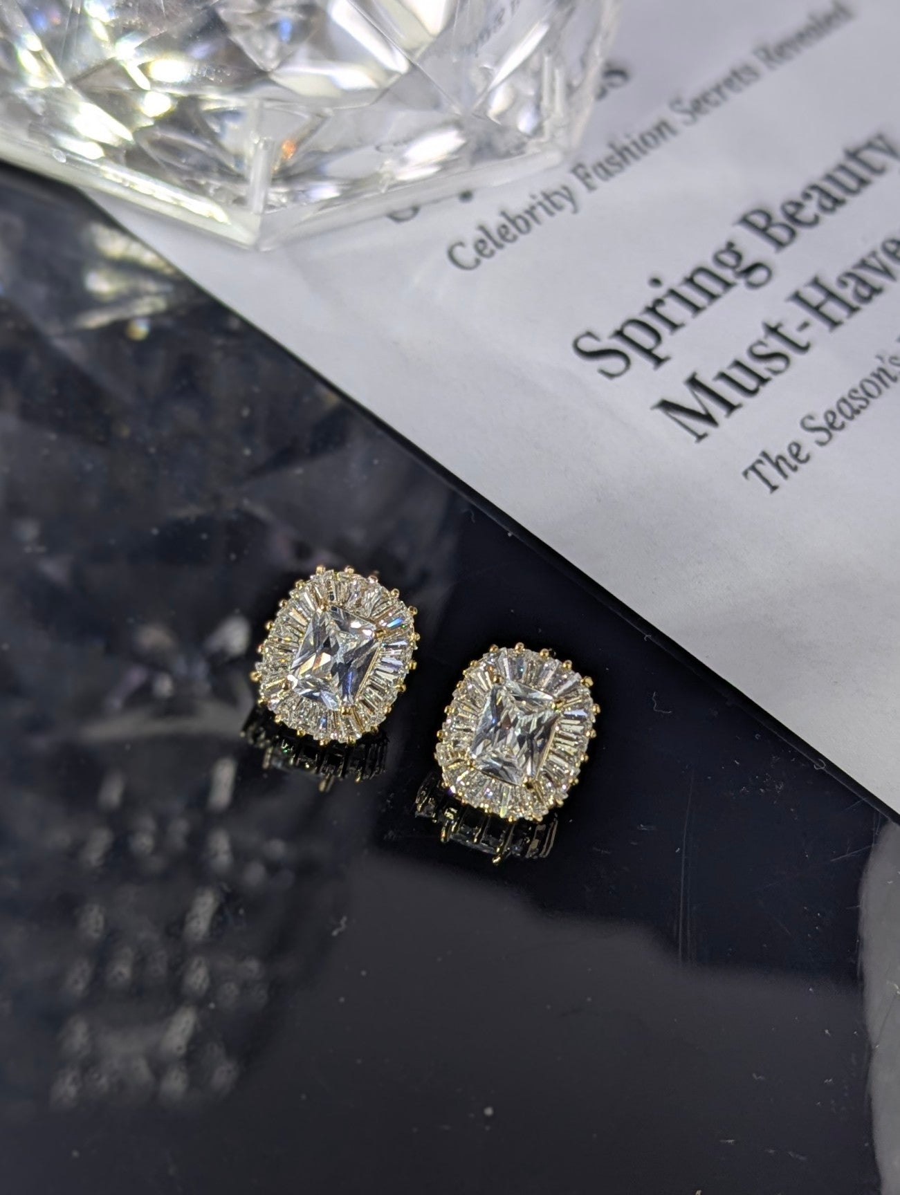 Silver Halo Stud Earrings