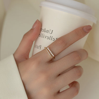Pearl Radiance Dual Band Ring