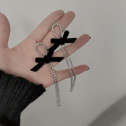 Black Bow Earrings