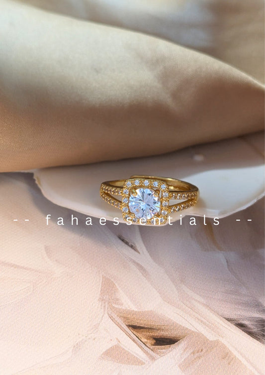 Elegant Square Halo Ring