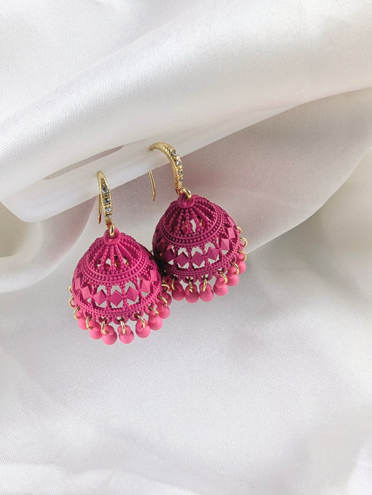 Mahrani Jhumki - Hot pink