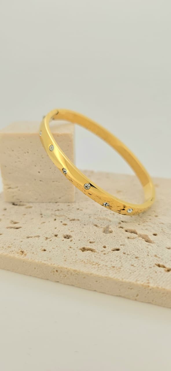 Sparkle Edge Gold Bangle