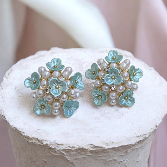 Ocean Bloom Pearl Earrings