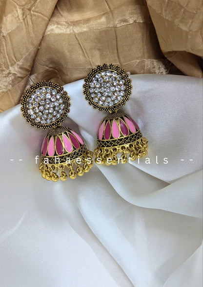 Heritage Jhumki - Dark Pink