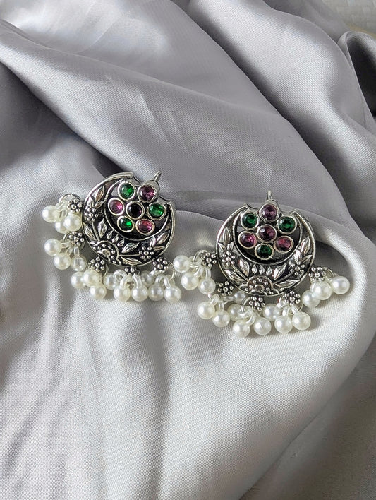 Afghani ChandBali Earings - Pink/Green