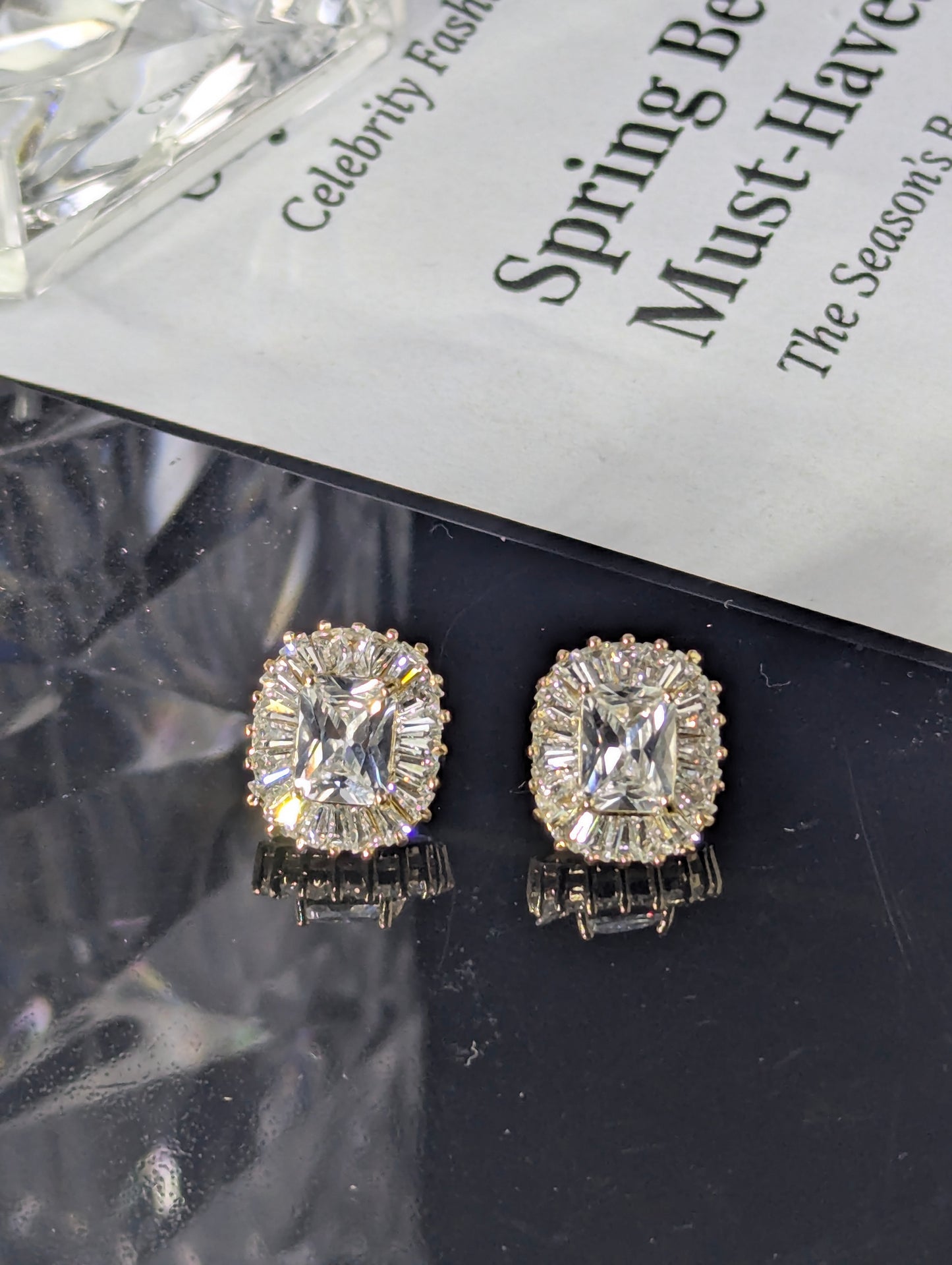 Silver Halo Stud Earrings