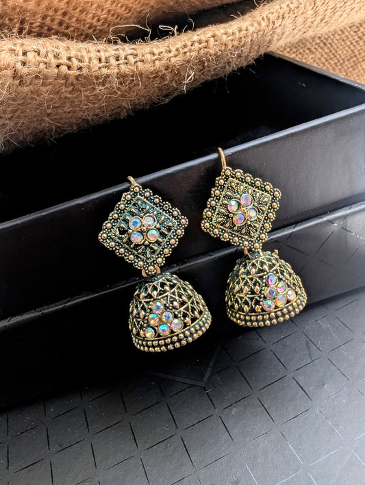 Vintage jhumki - Green