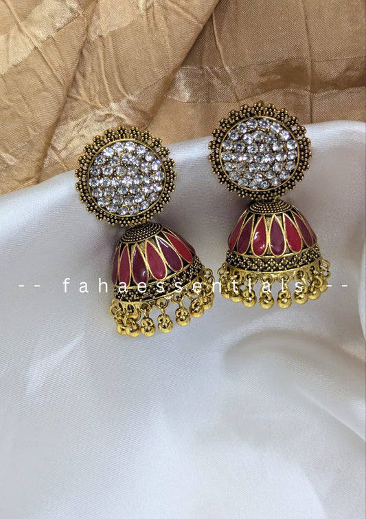 Heritage Jhumki - Maroon