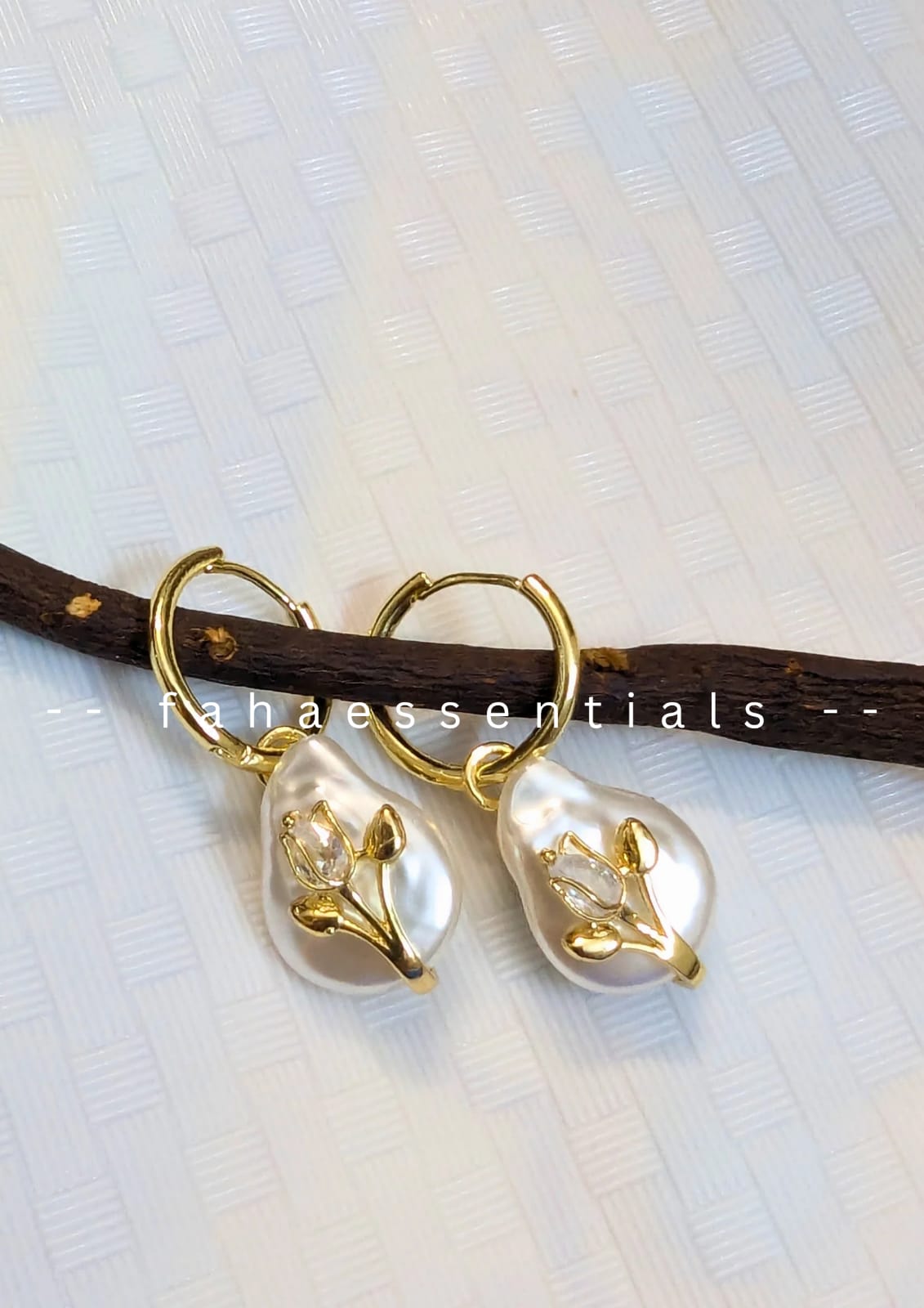 Floral Pearl Hoop Earrings